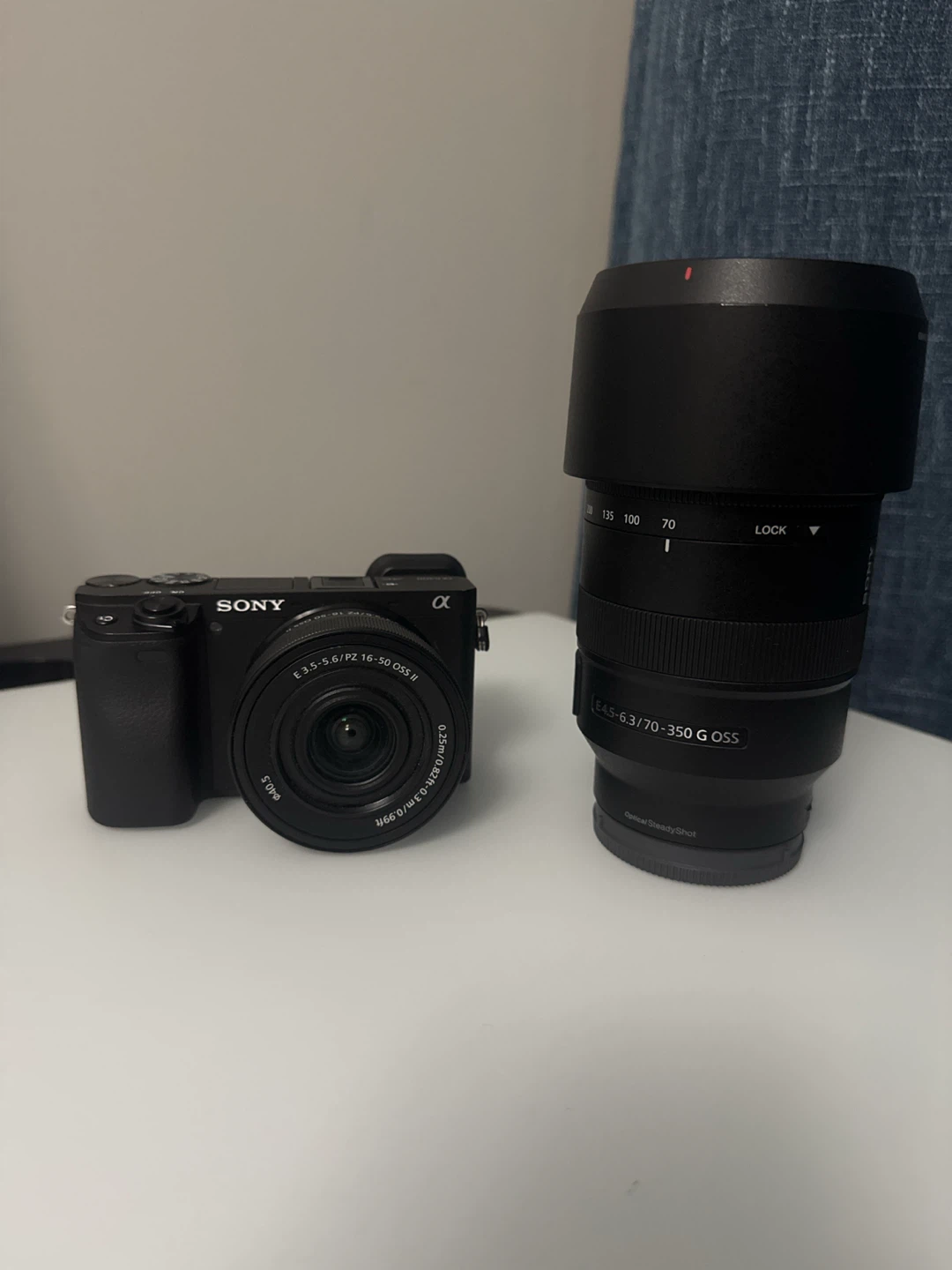 sony a6400 with 16-50 and 70-350 lens