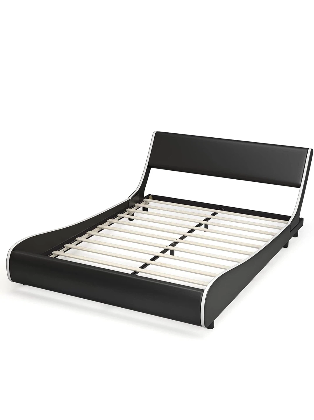 Giantex Queen Upholstered Platform Bed Frame - Black - photo 3