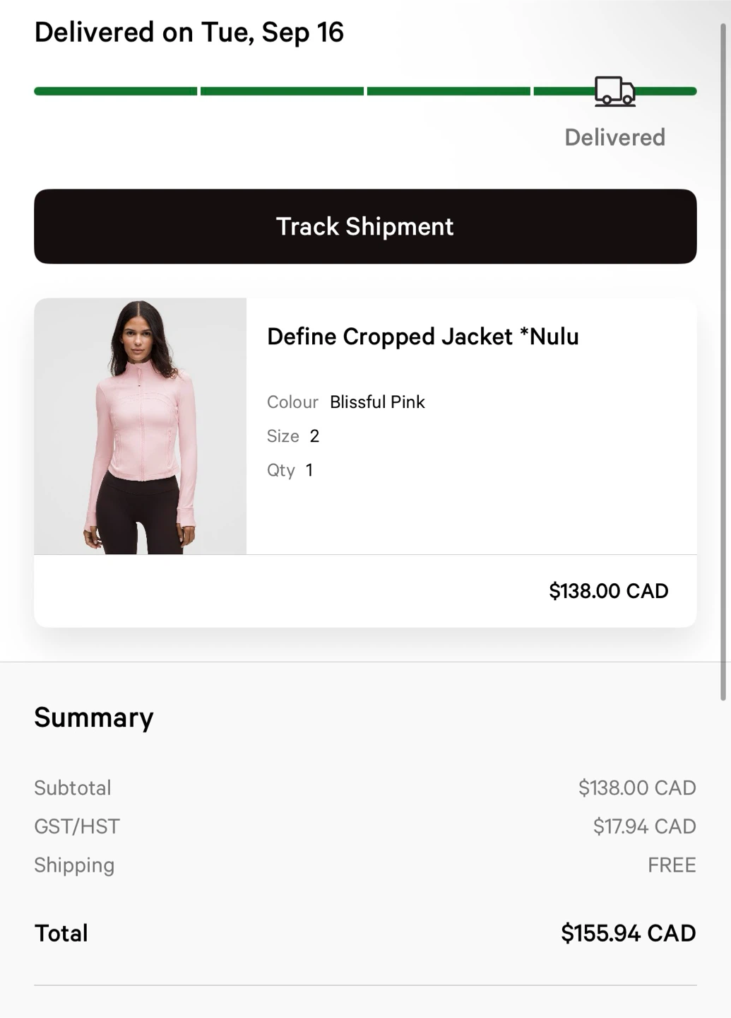 Lululemon Define Cropped Jacket Blissful Pink Size 2 - photo 3