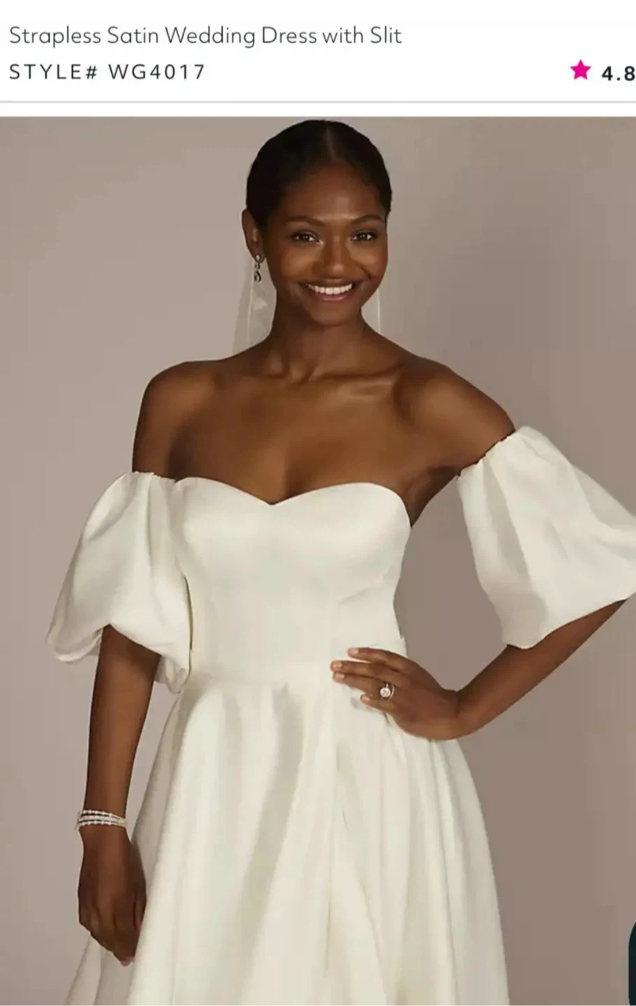 Strapless Satin Wedding gown - photo 2