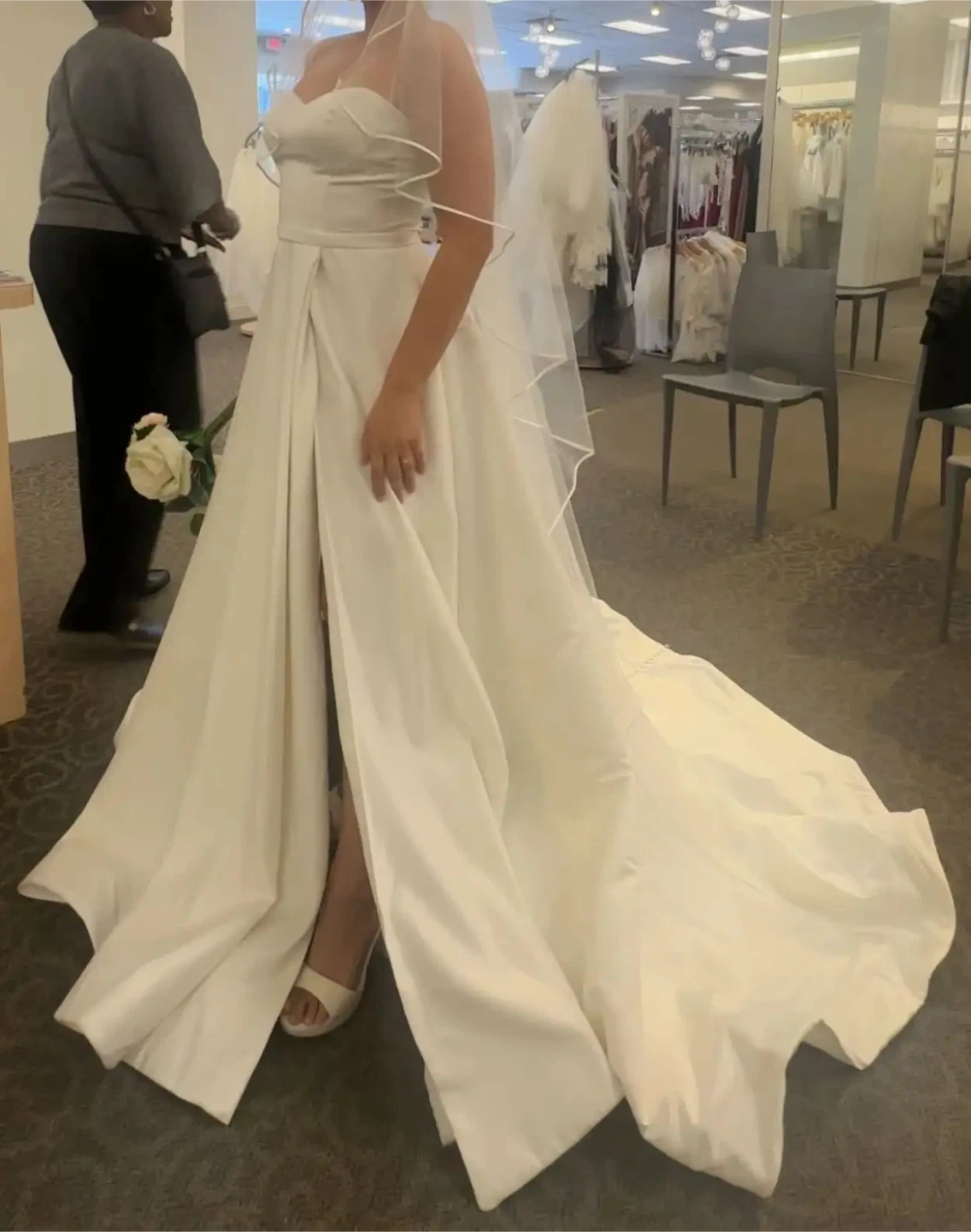 Strapless Satin Wedding gown - photo 3