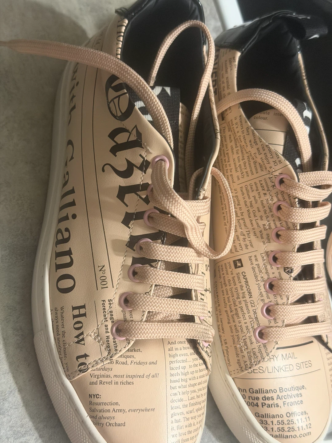 John Galliano Newspaper Print Sneakers Size 38 - photo 2