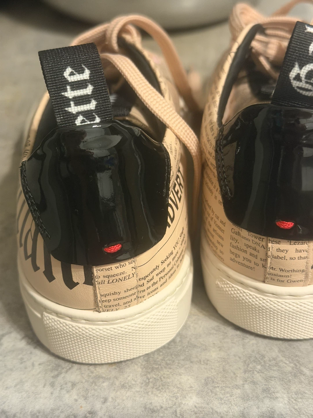 John Galliano Newspaper Print Sneakers Size 38 - photo 3