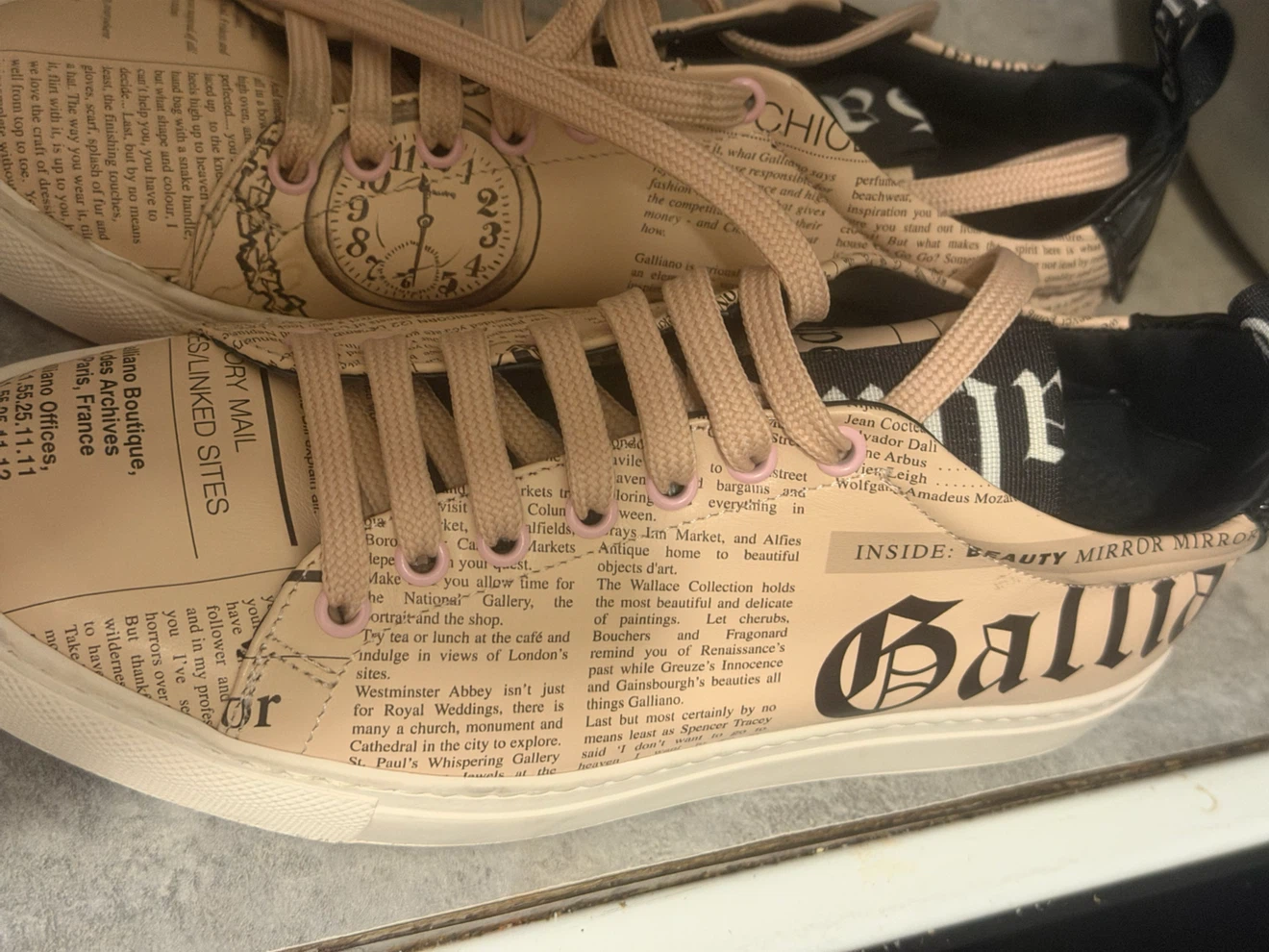 John Galliano Newspaper Print Sneakers Size 38 - photo 5