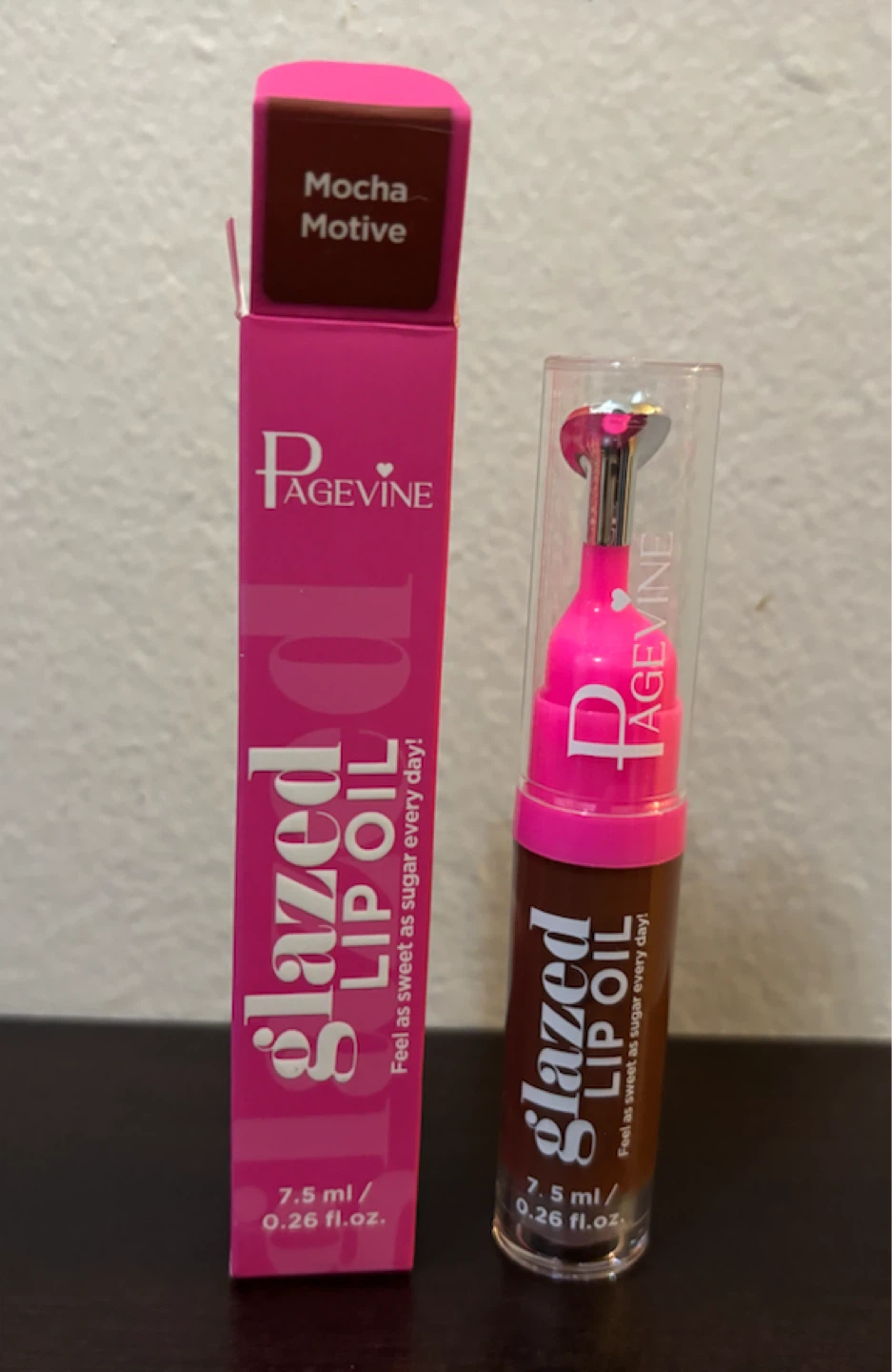 NEW-Pagevine Glazed Lip Oil - Mocha Motive