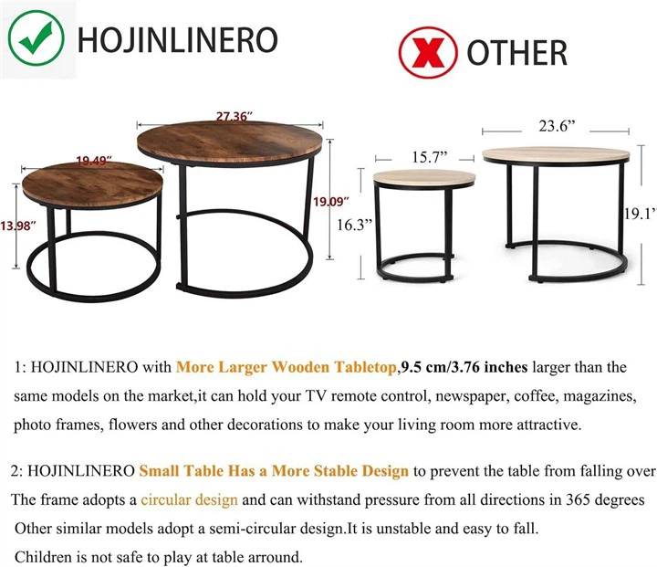 HOJINLINERO Nesting Coffee Tables - photo 2