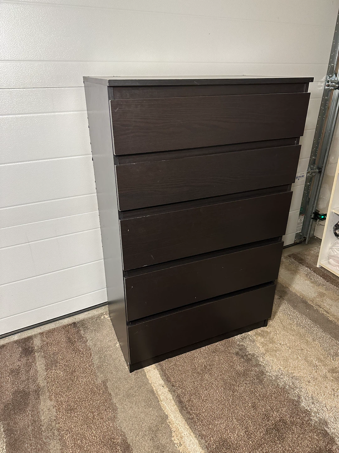 Modern 5-Drawer IKEA MALM Dresser – Dark Brown/Black