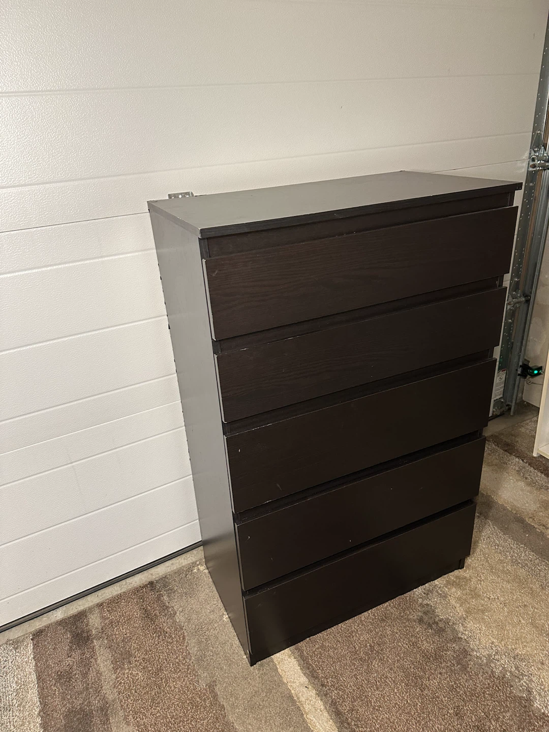 Modern 5-Drawer IKEA MALM Dresser – Dark Brown/Black - photo 2