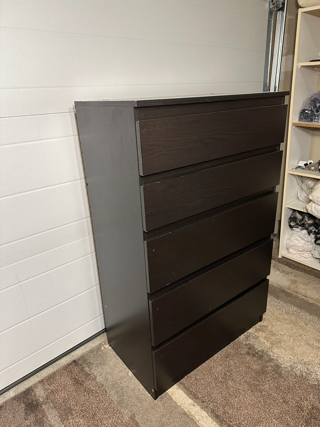 Modern 5-Drawer IKEA MALM Dresser – Dark Brown/Black - photo 3