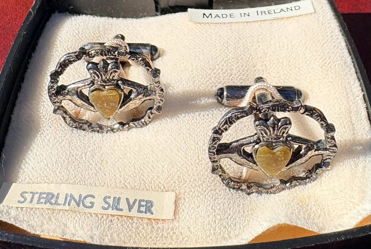 Sterling Silver Claddagh Cufflinks - Made in Ireland