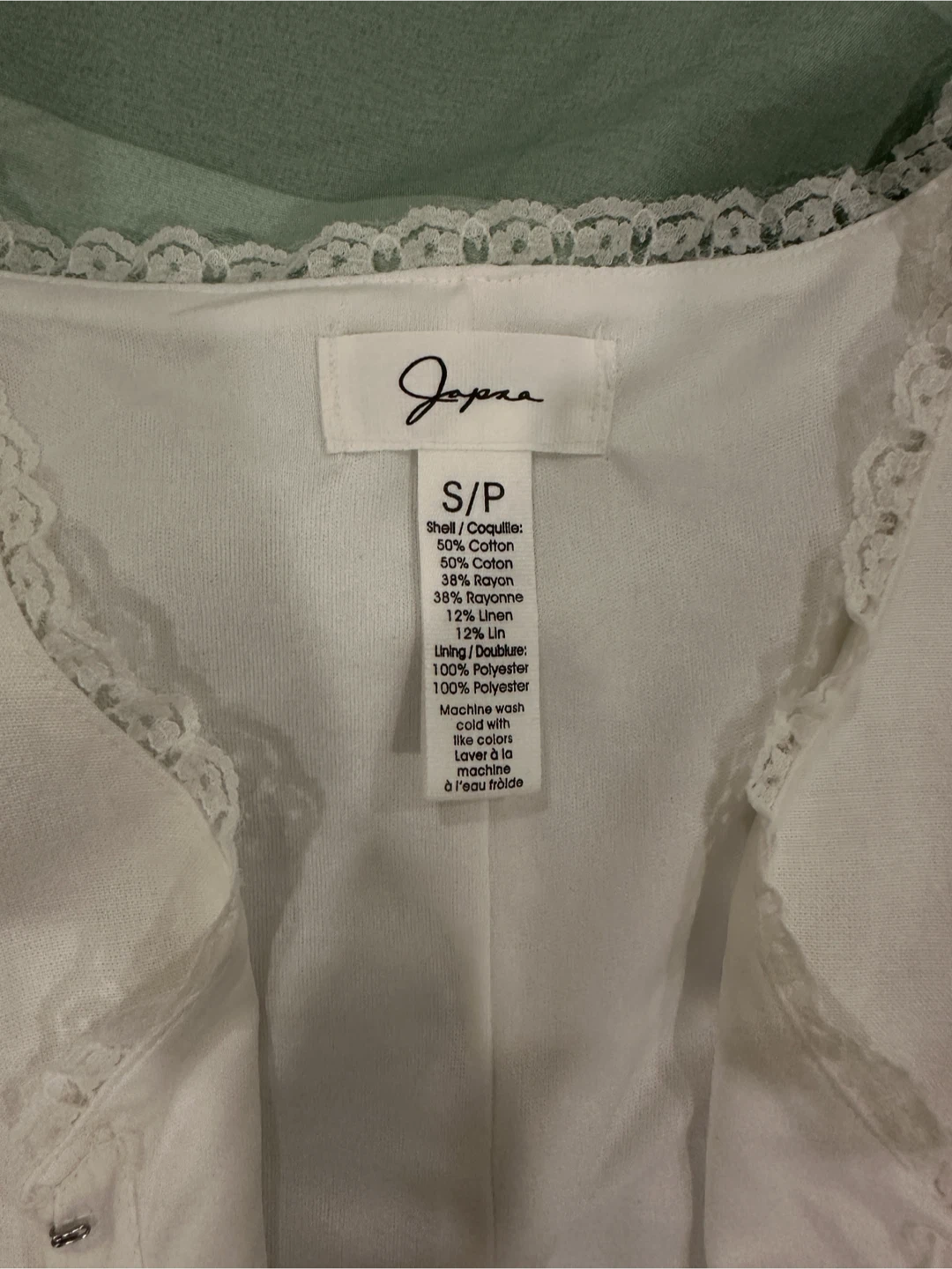 Japana White Lace Trimmed Top S/P - photo 5