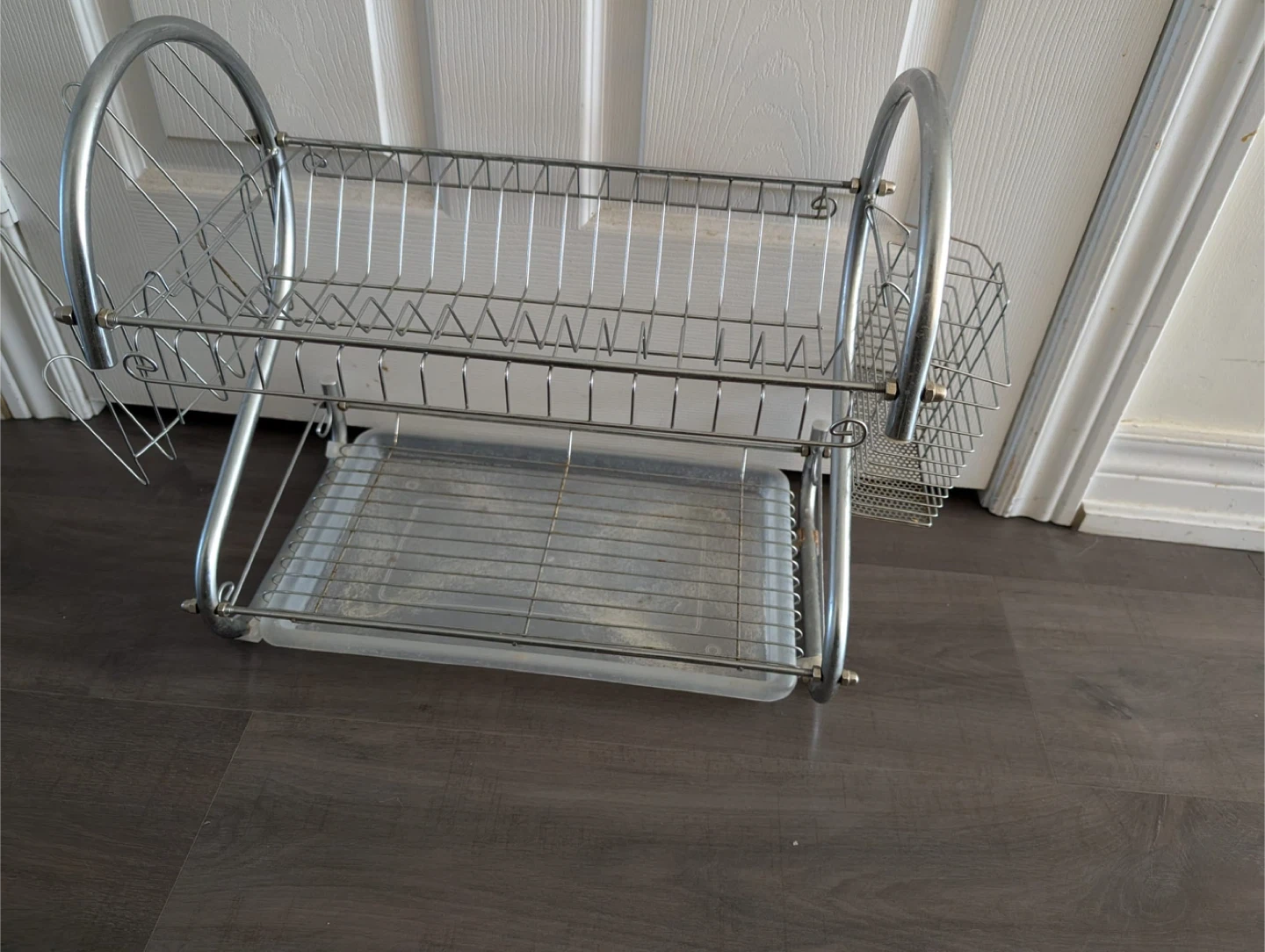 Two-Tier Metal Dish Rack with Cutlery Holder