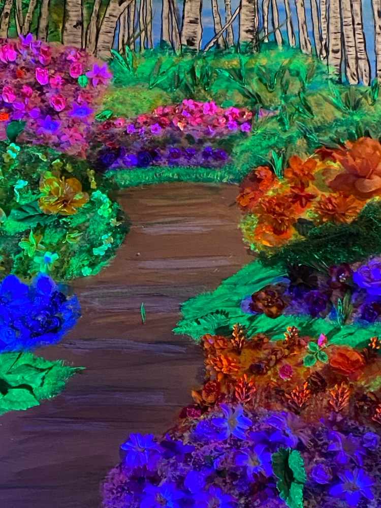 Garden art done in acrylic neon paint - photo 2