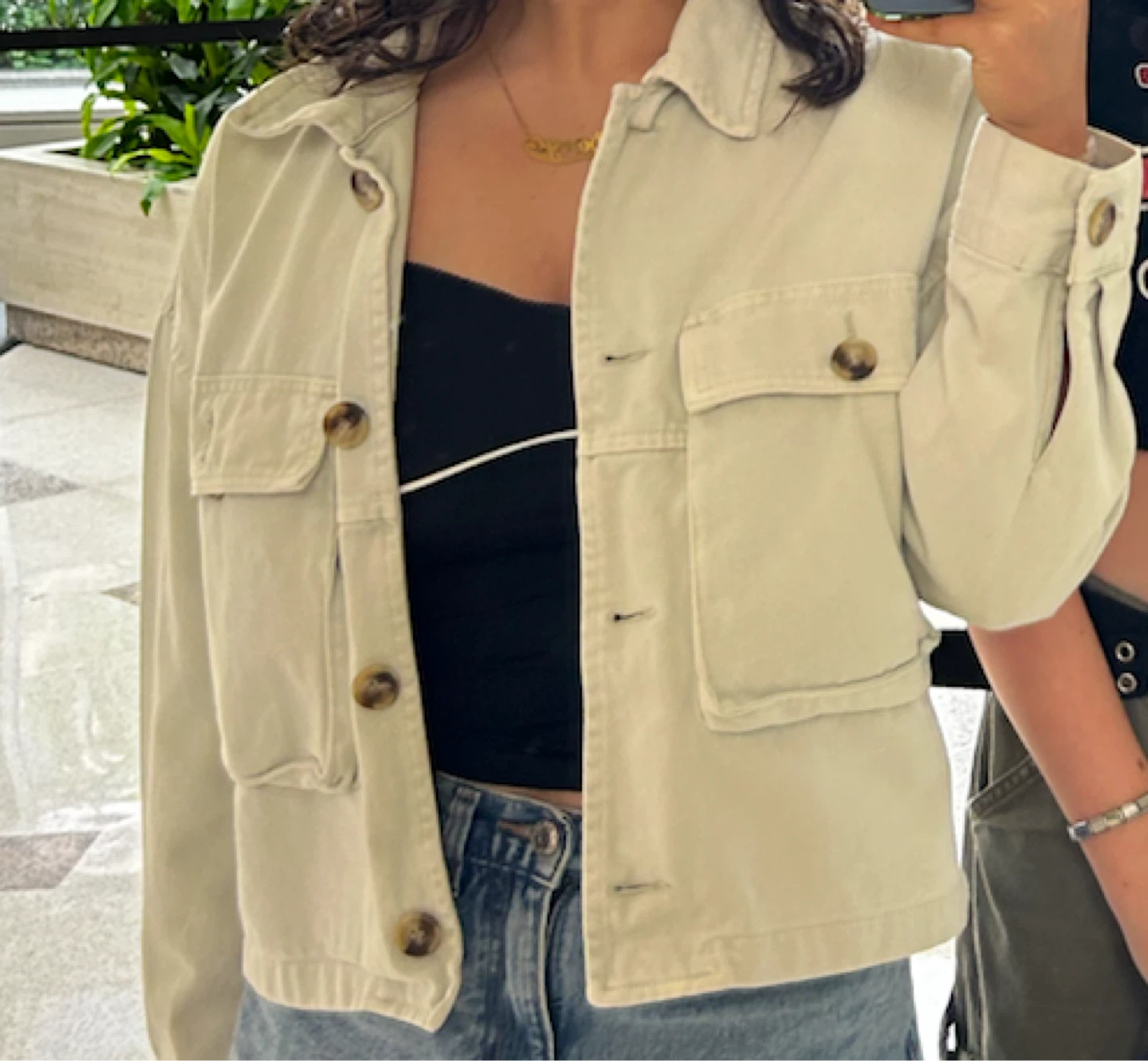Zara Light Green Denim Jacket