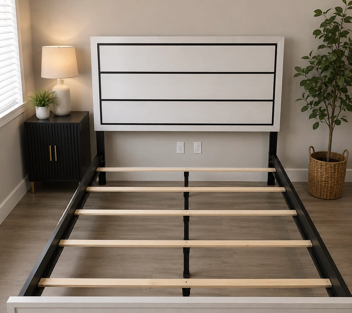 Modern Queen Bed Frame with Mattress – Complete Set - photo 2