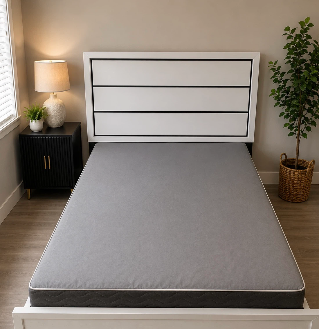 Modern Queen Bed Frame with Mattress – Complete Set - photo 3