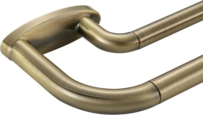 NEW -Mayrhyme - Double Curtain Rods Antique Bronze, Adjustable
