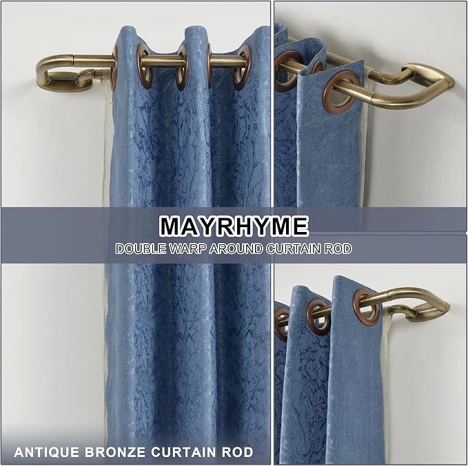 NEW -Mayrhyme - Double Curtain Rods Antique Bronze, Adjustable - photo 2
