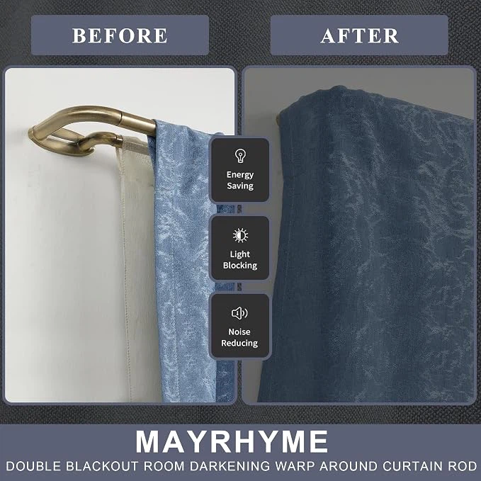 NEW -Mayrhyme - Double Curtain Rods Antique Bronze, Adjustable - photo 3