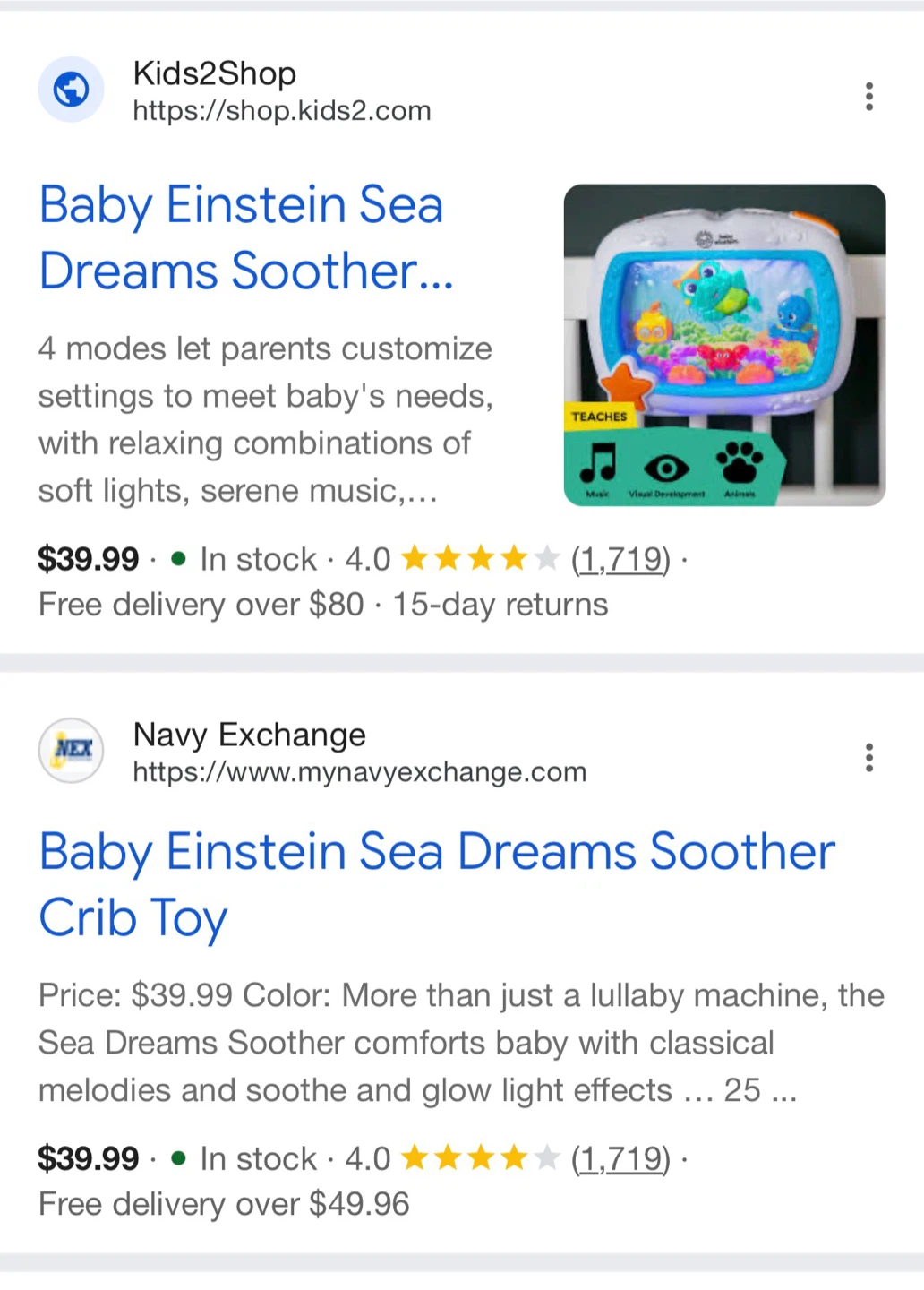 Baby Einstein Sea Dreams Soother Crib Toy - photo 2