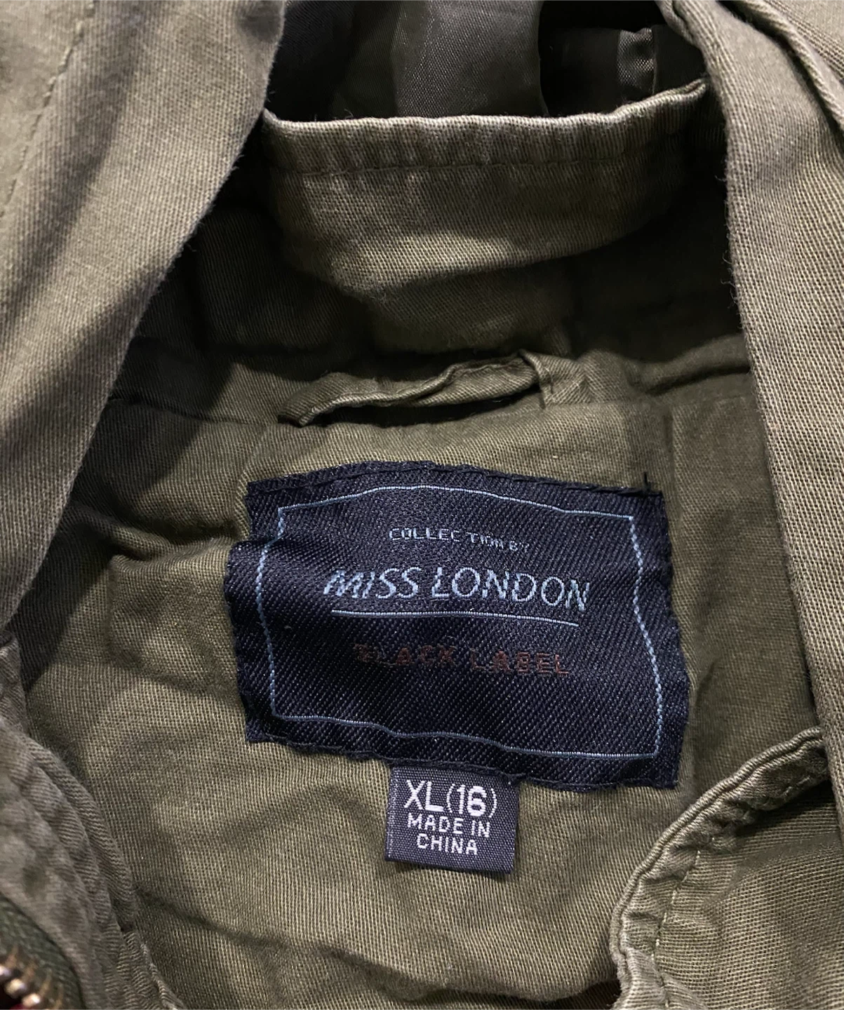 Miss London Olive Green Hooded Jacket XL(16) - photo 2