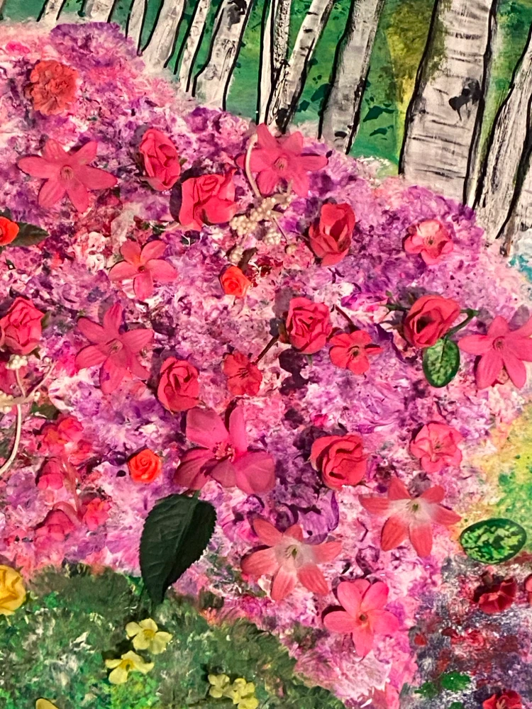 Garden art done in acrylic neon paint - photo 4