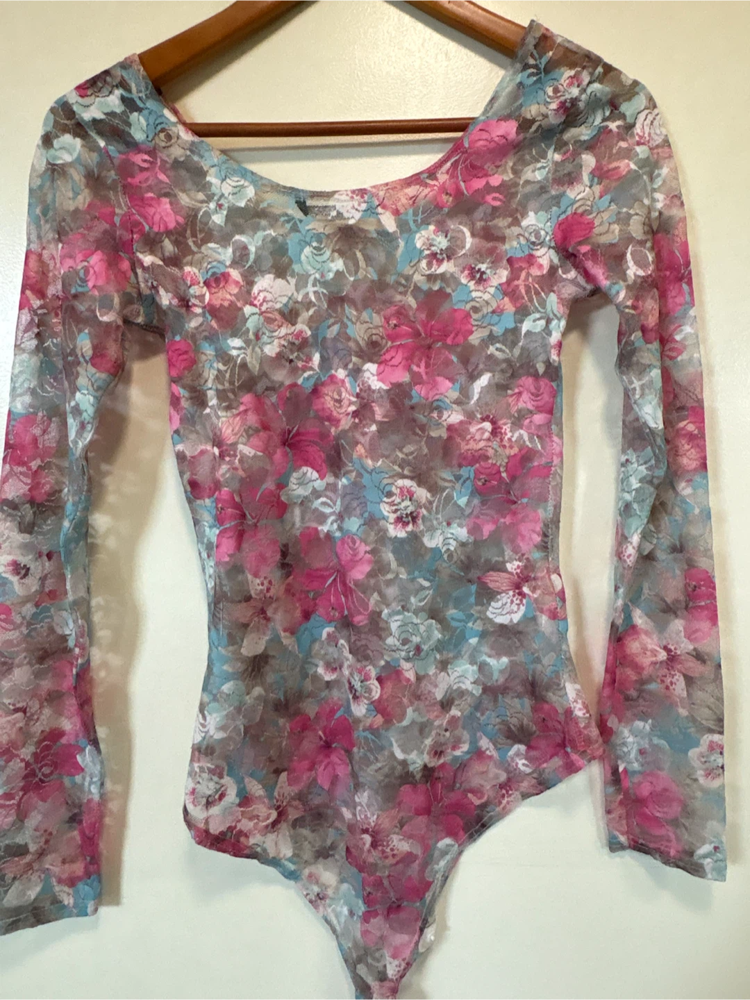 Jane Norman Y2K Floral Print Lace Leotard Top - photo 3
