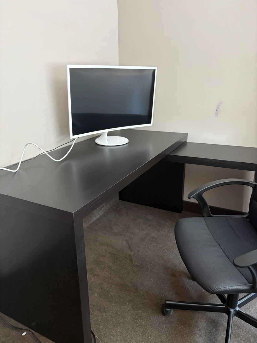 Black Faux Leather Office Chair