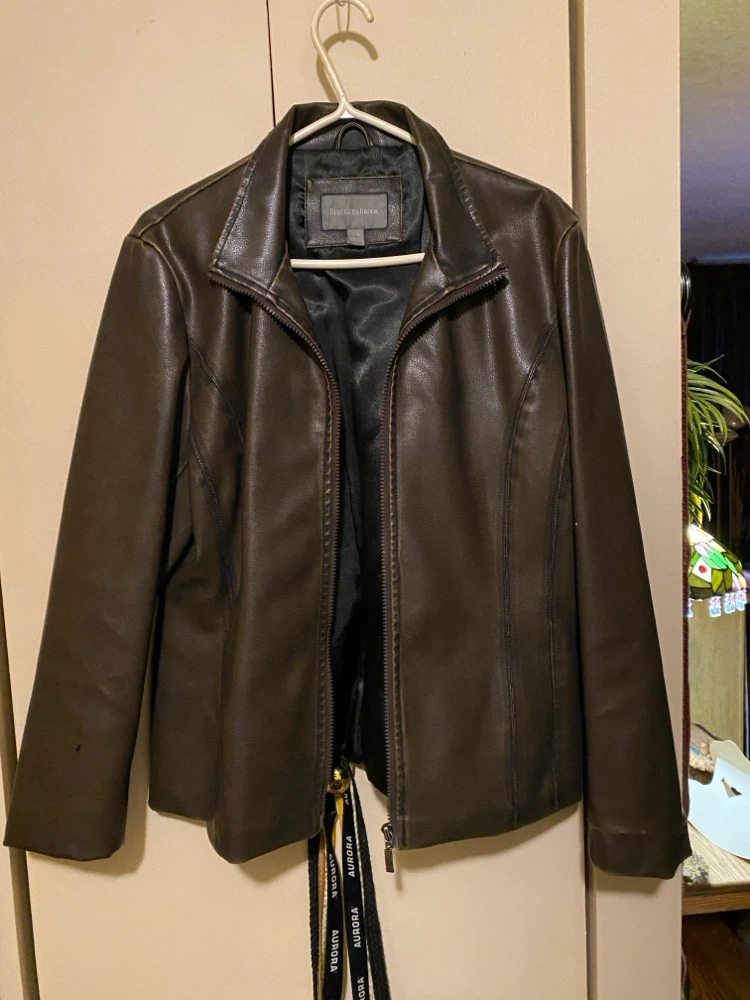 Beecher's Brook Women's Brown Leather Coat - Size L - photo 2