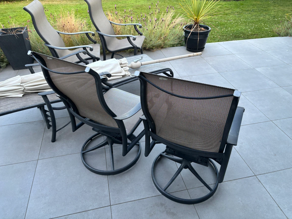 Outdoor Patio Chairs, Umbrella, and reclining lounger - photo 2