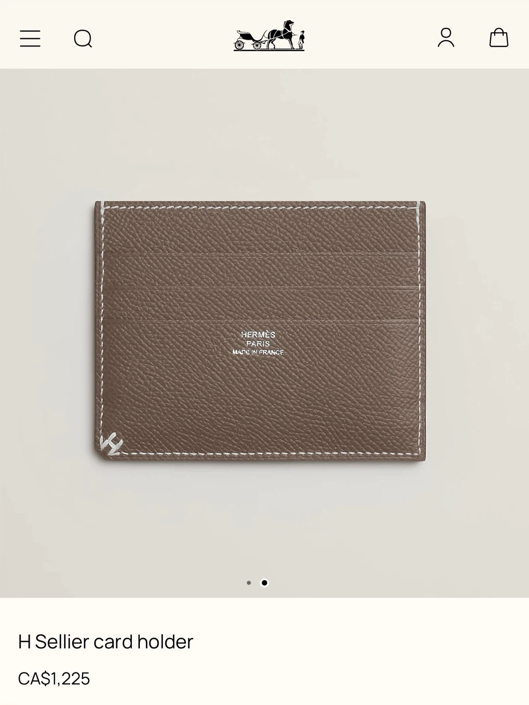 Hermes H Sellier Card Holder