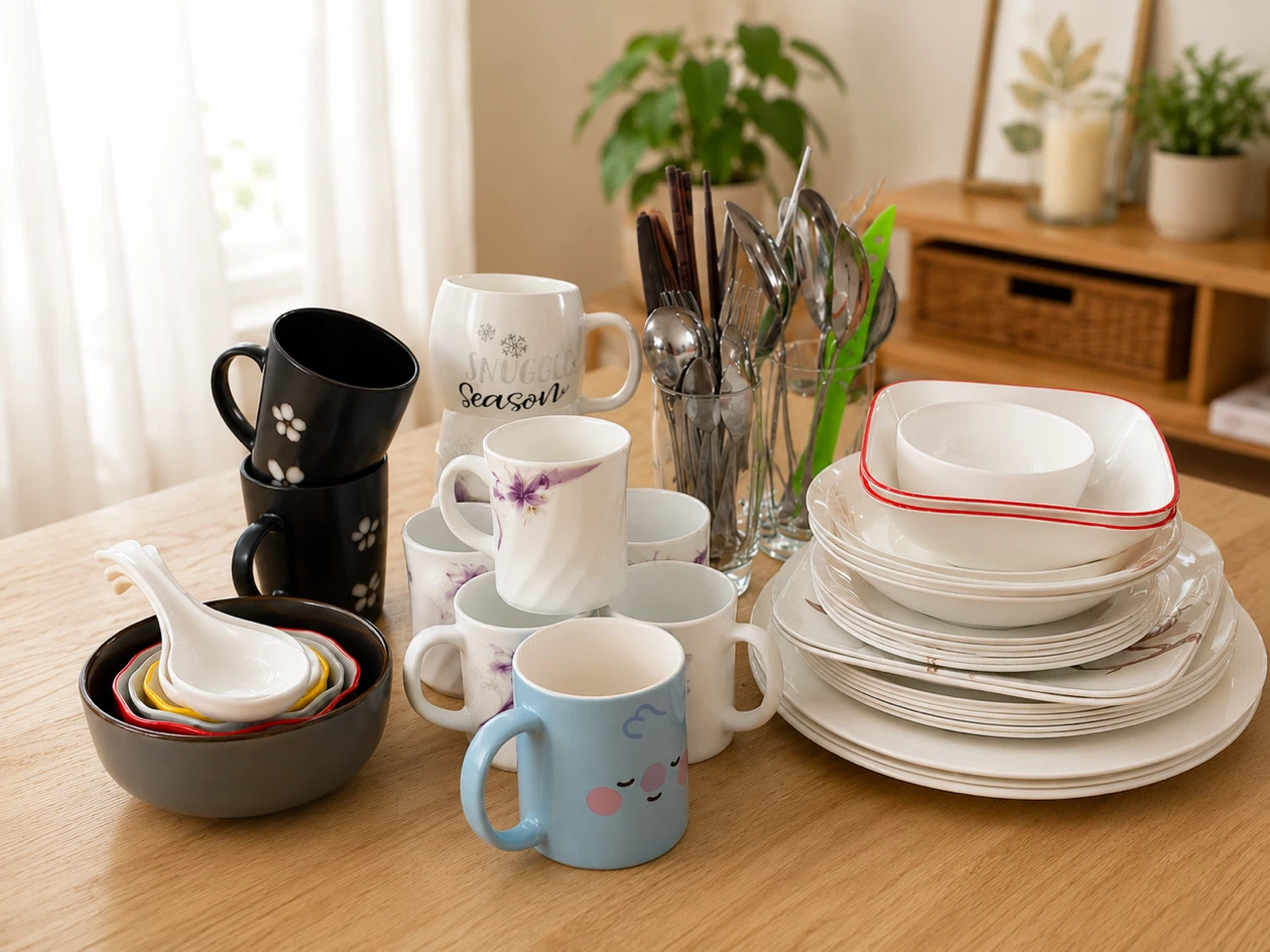 Ceramic Mugs and Dinnerware Set