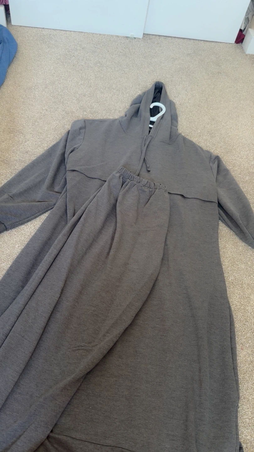 Grey Hoodie Dress and Sweatpants Set - photo 2