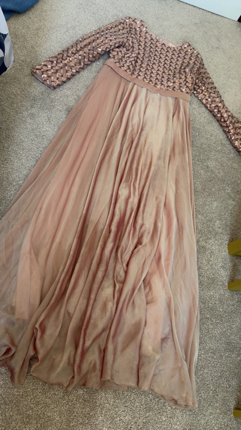 Dmn Plus Sequin Long Sleeve Maxi Dress