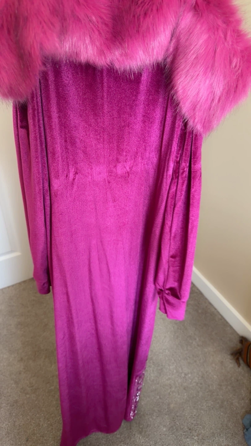 Purple Velvet Cold Shoulder Dress with Rhinestone Wings - photo 5