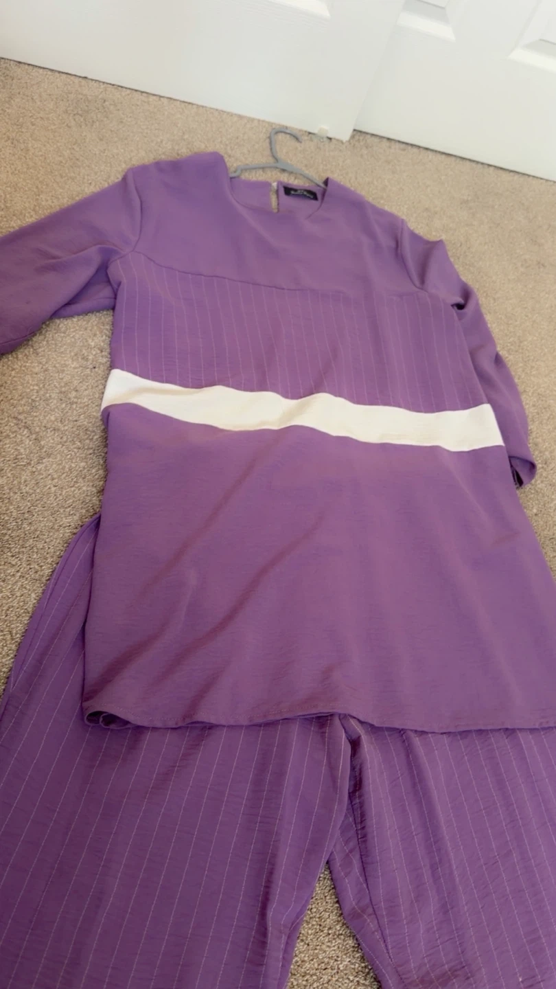 Purple Long Sleeve Top and Pants Set - photo 3