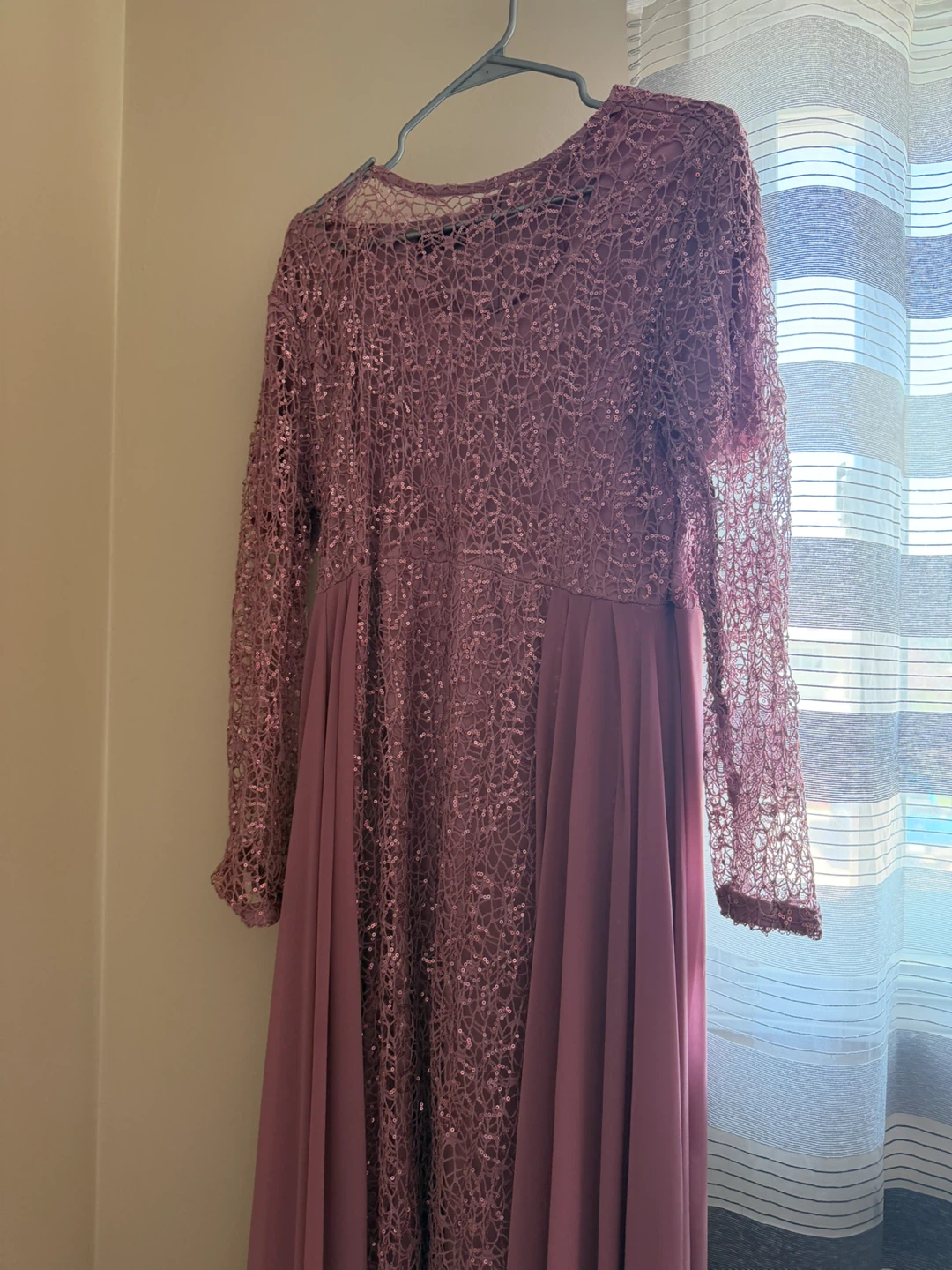 Mauve Beaded Lace Maxi Dress - photo 2