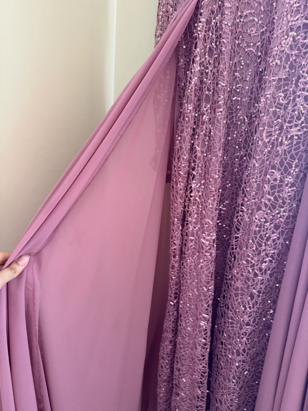Mauve Beaded Lace Maxi Dress - photo 5