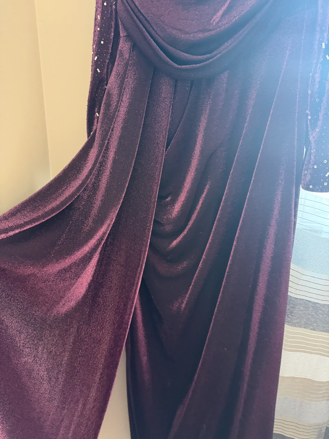 Sparkly Burgundy Velvet Gown - photo 4