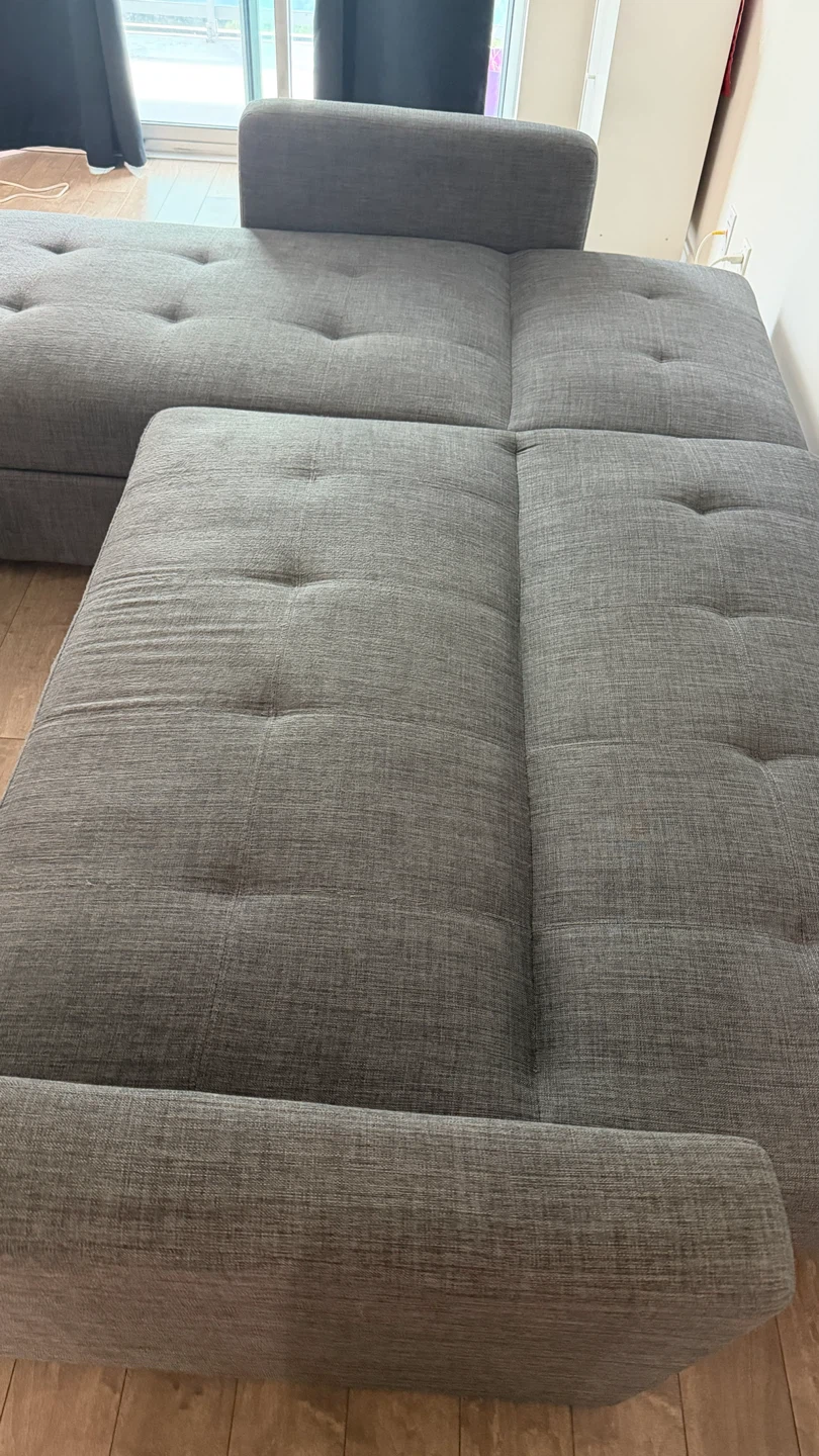 Grey Sectional Sofa with Storage - photo 2
