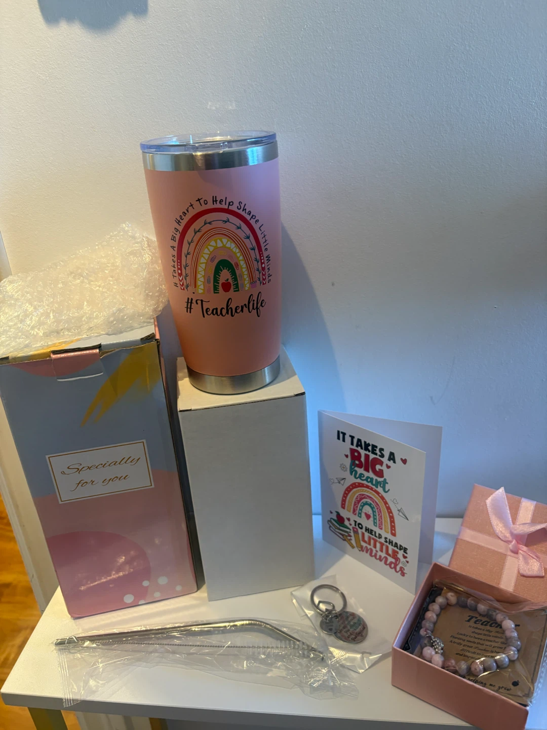 Teacher Tumbler Gift Set with Bracelet and Keychain - photo 2