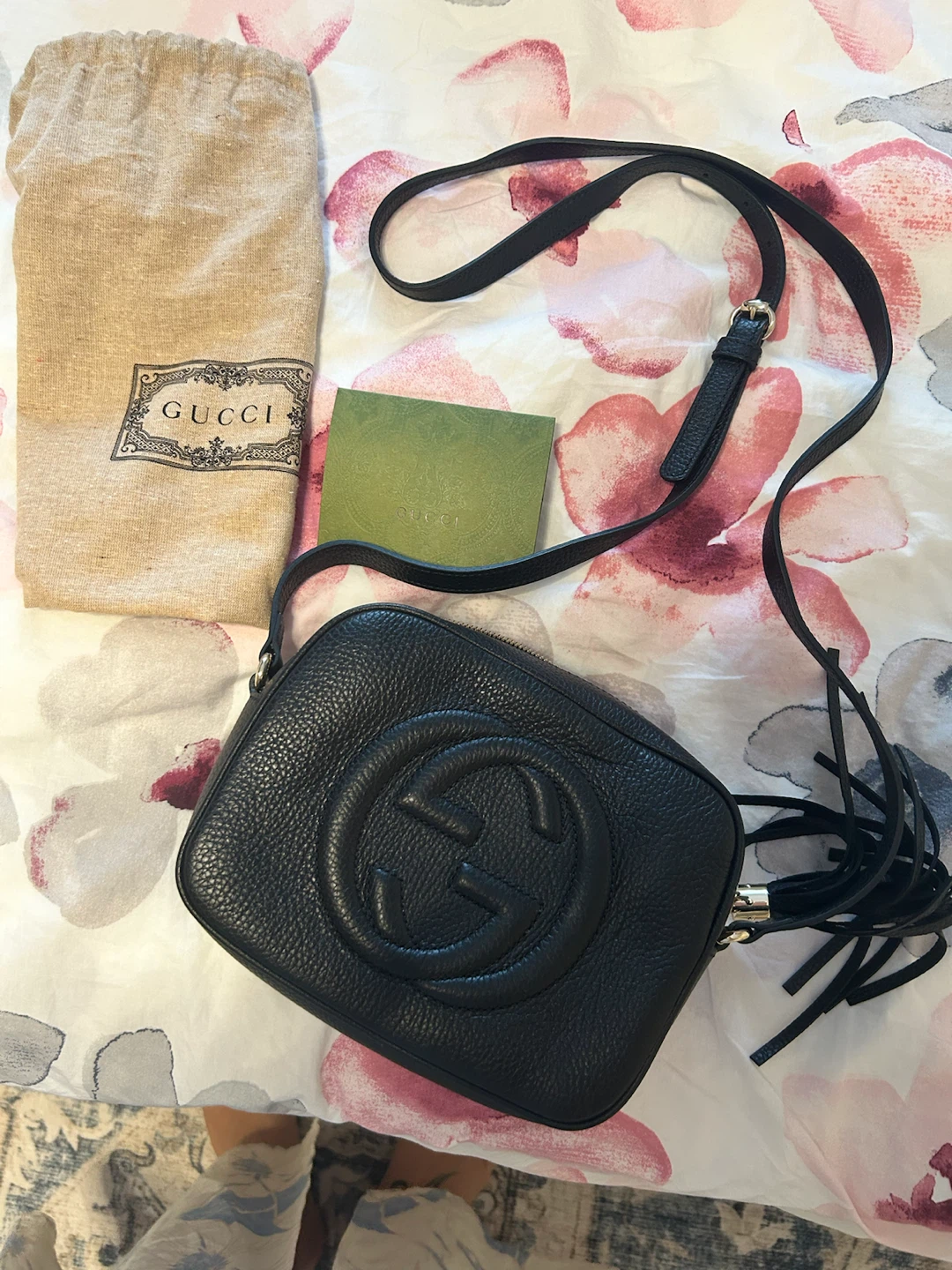 Gucci Black Leather Disco Bag