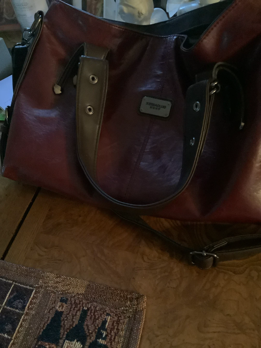 XIDIBAOLUO Burgundy Handbag