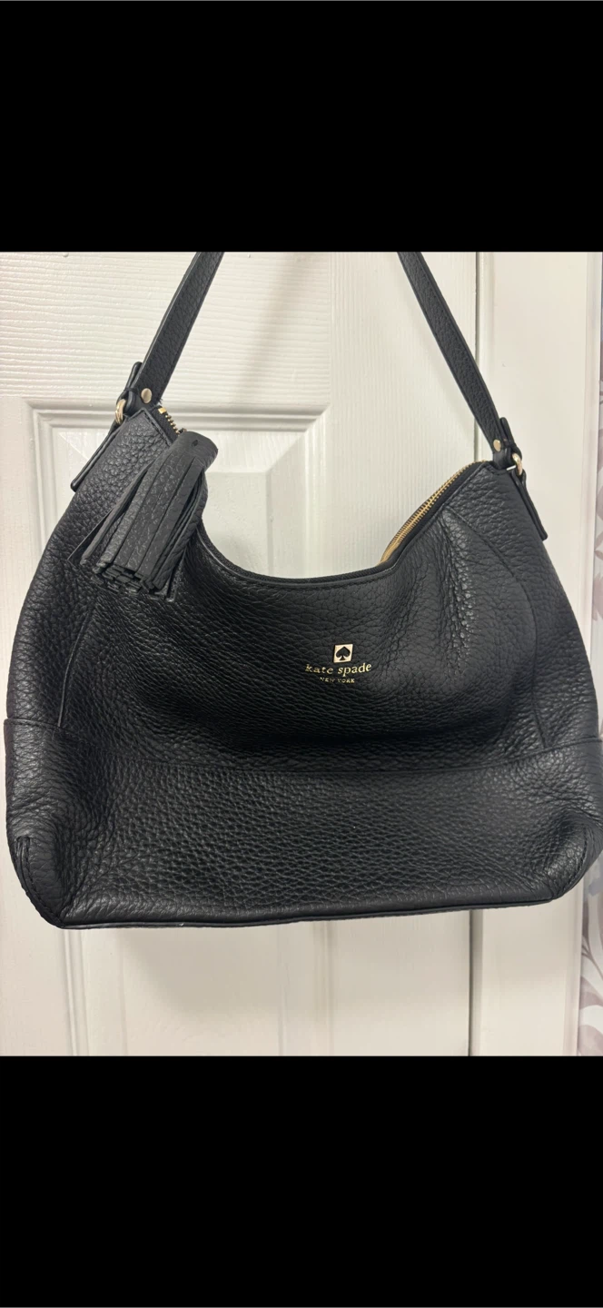Kate Spade Black Leather Hobo Bag with Tassel - photo 3