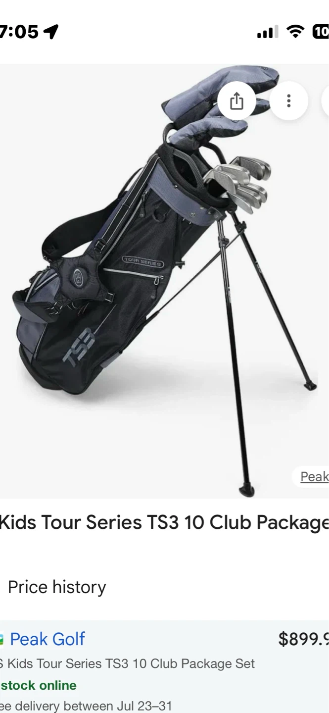Used US Kids Tour Series TS3 10 Club Golf Package Set