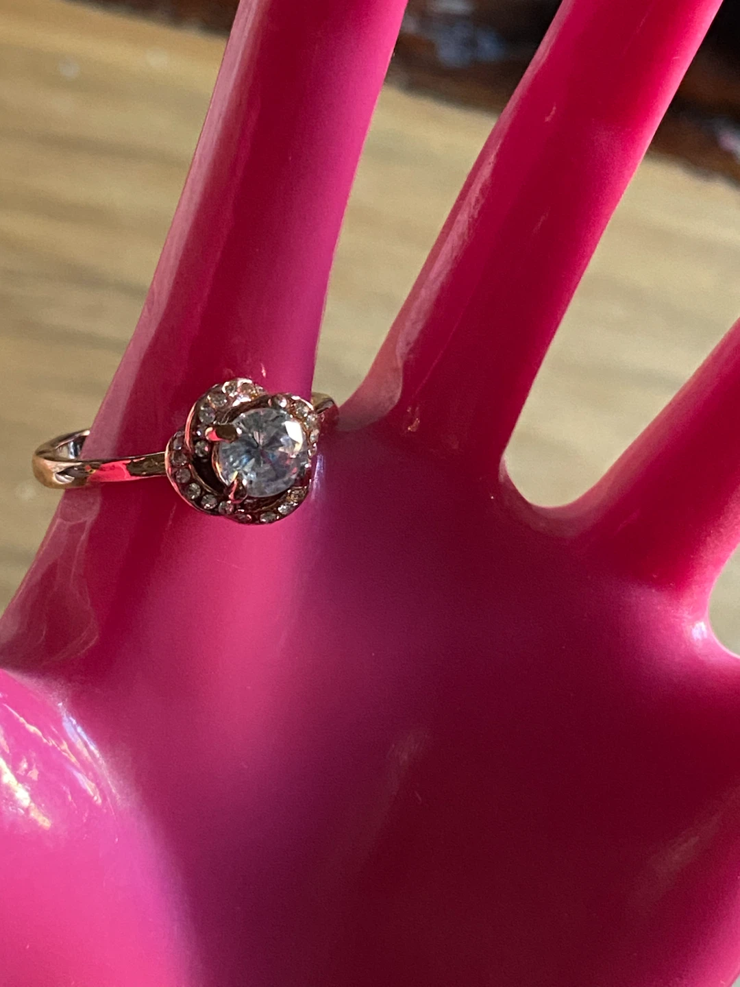 Rose Gold over silver Engagement Ring