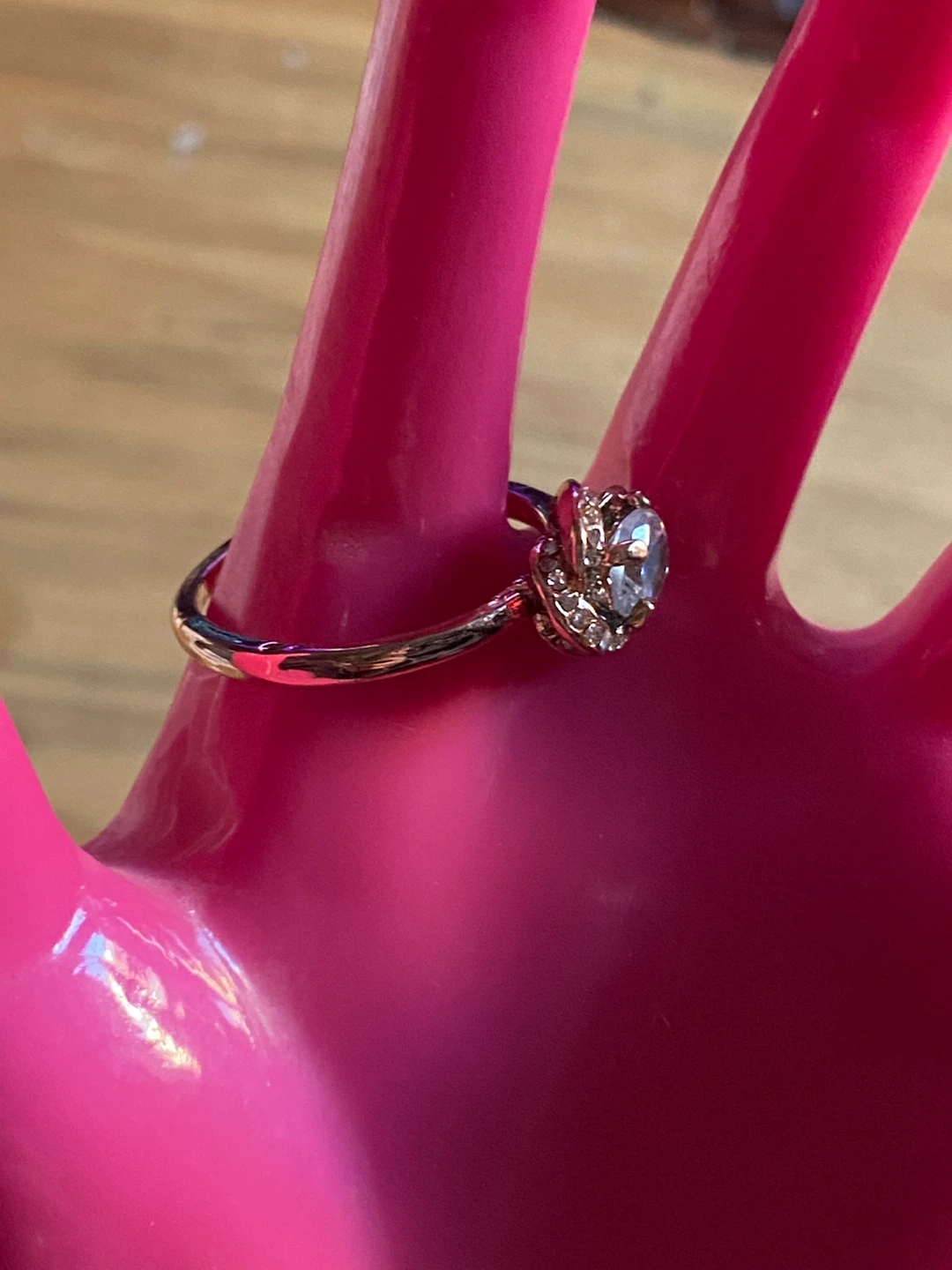 Rose Gold over silver Engagement Ring - photo 2
