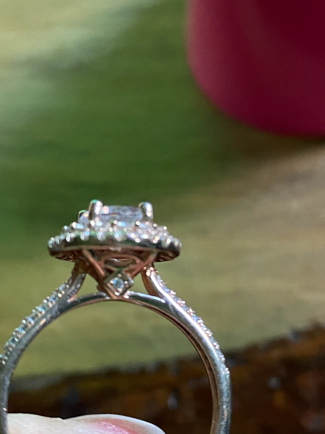 Diamond Halo Engagement Ring - photo 2