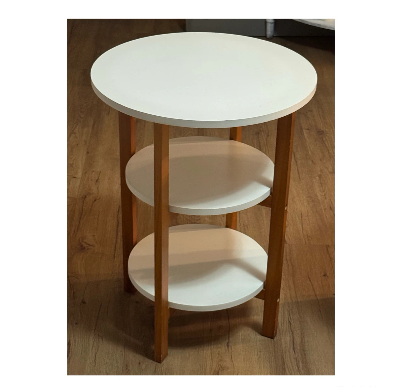24” X 18” Set of 2 3 Layer Service Table - White And Brown - photo 2