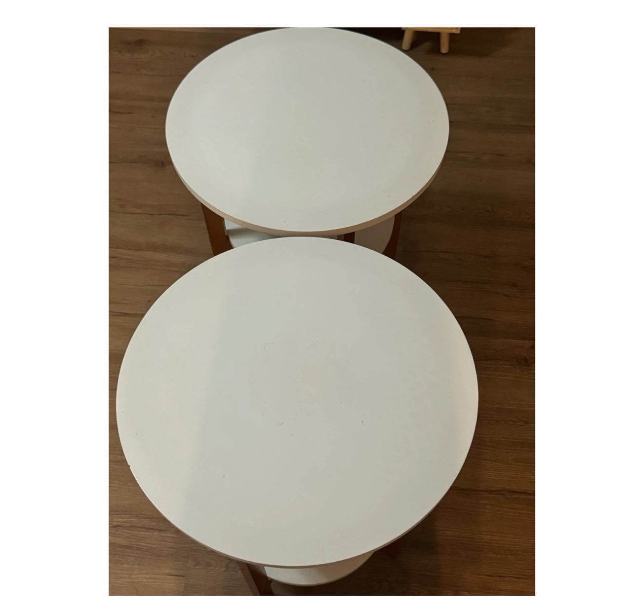 24” X 18” Set of 2 3 Layer Service Table - White And Brown - photo 4